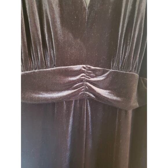 Eloquii Velvet Black Stretch Comfy Puff Sleeve Wide Leg Jumpsuit, Plus Size 24 - Picture 6 of 13